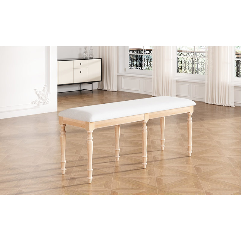 Banc de salle à manger rembourré, style rétro, longueur, 6 pieds en bois massif, limite de poids de 330 lb, banc d'apparence naturelle avec charme, capacité, apparence