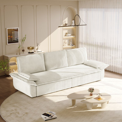 94.5"  King Size   Pull Out Sofa Bed,3-In-1 Convertible Sleeper Sofa,Multi-Functional Corduroy  Bed