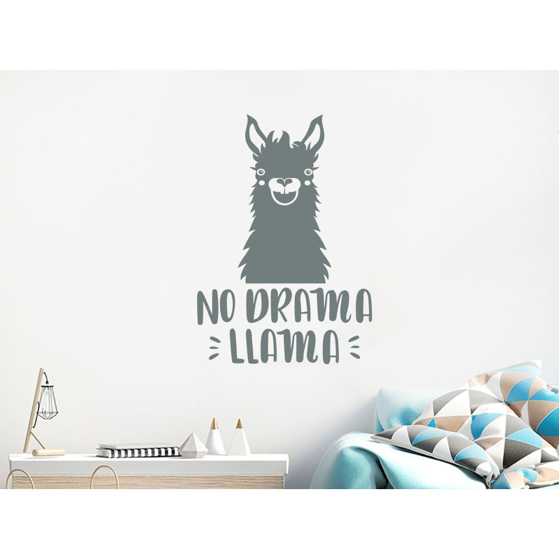 Décalcomanie murale de chambre de bébé llama, Gris