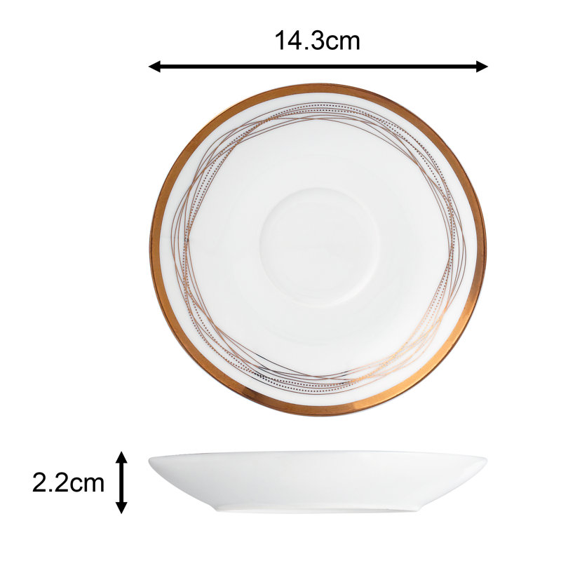 Waterside 35pc Gold Swil Porcelain Dinner Set