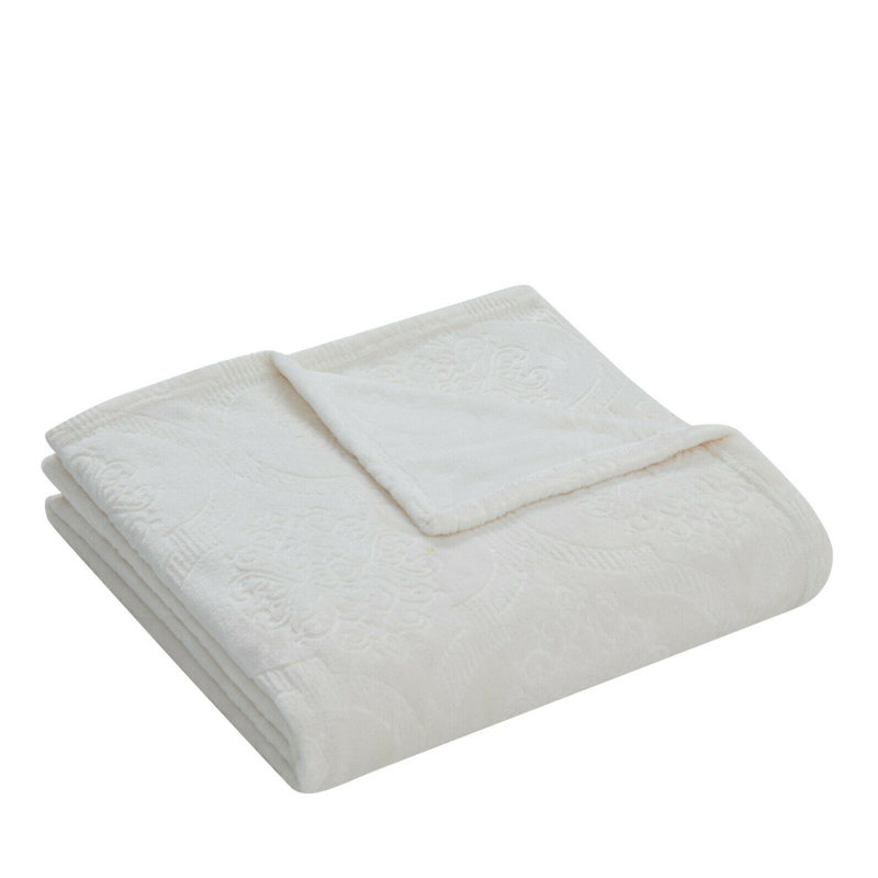 Jeté en molleton ultra doux, Ivoire