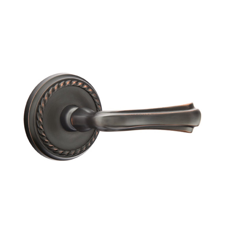 Wembley Privacy (Bed & Bath) Door Lever with Rosette, Right, Oil Rubbed Bronze