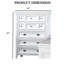 Commode de style transitionnel 1Pc avec 5 tiroirs et poignées rondes en feutrine
