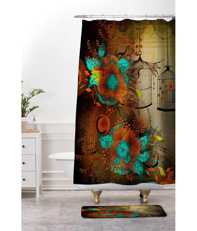 Tapis de bain en dentelle rouille