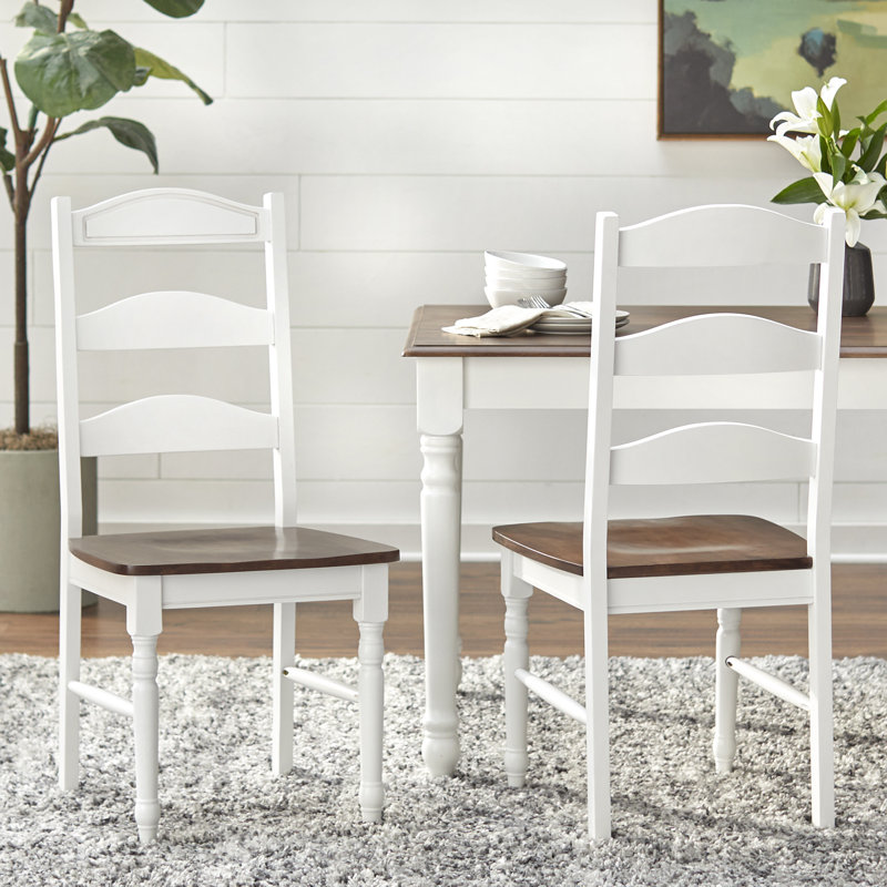 Chaise d'appoint à dossier échelle blanche Fleurance