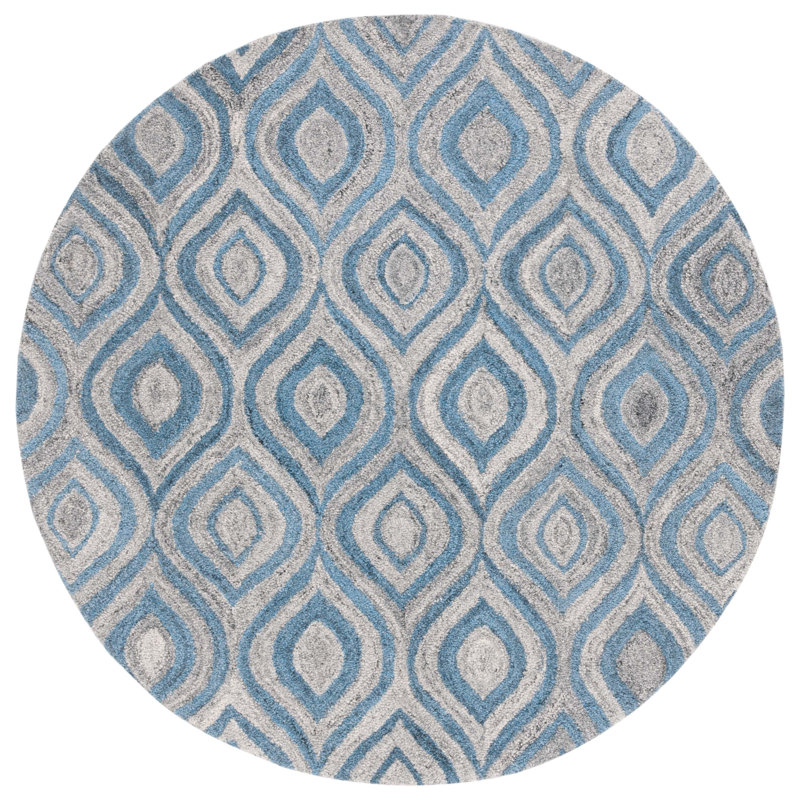 Tapis en laine touffeté à la main Deance, Rond 6 pi
