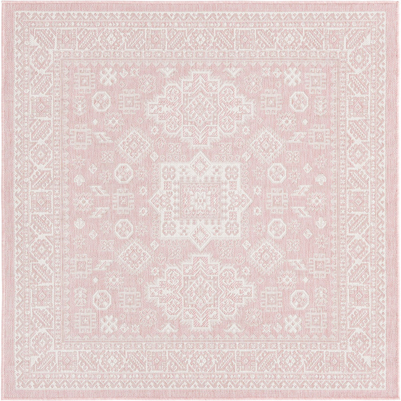 Tapis d'extérieur Chand couleur rose, Carré 5 pi 3 po