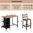 Industrial Style 3 Pieces Counter Height Dining Table Set With Storage Shelves, 41.3’’L Rectangular Dining Table With 2 Dining Chairs For Compact Kitchen Or Dining Room-666854241-666854243