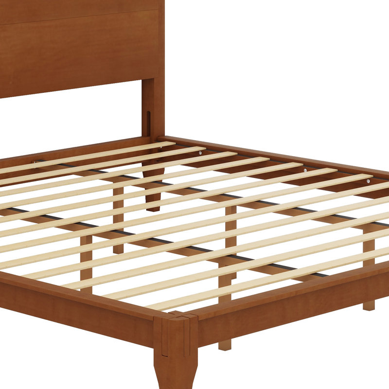 Lit plateforme en bois de bambou, Brun
