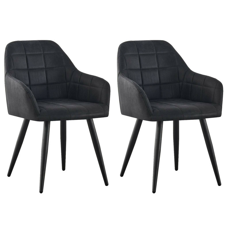 Aliauna 47cm H Upholstered Metal Armchair, Black