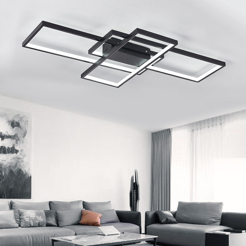 110cm rectangular three-ring modern ceiling light