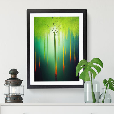 Weeping Willow Tree Abstract 1 Piece Single Picture Frame Wall Art