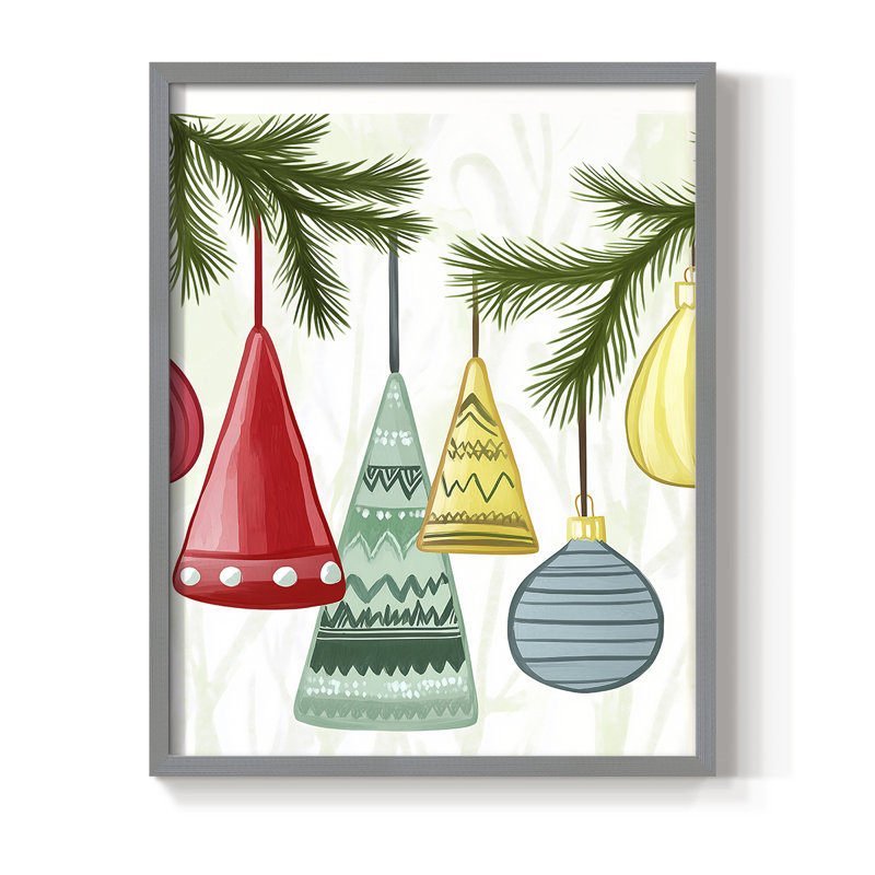 «Christmas Holiday», reproduction d'art encadrée - Bois massif, H 11 po x l 9 po, Gris