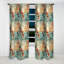 Rideau occultant en velours floral vert et orange I-107545845