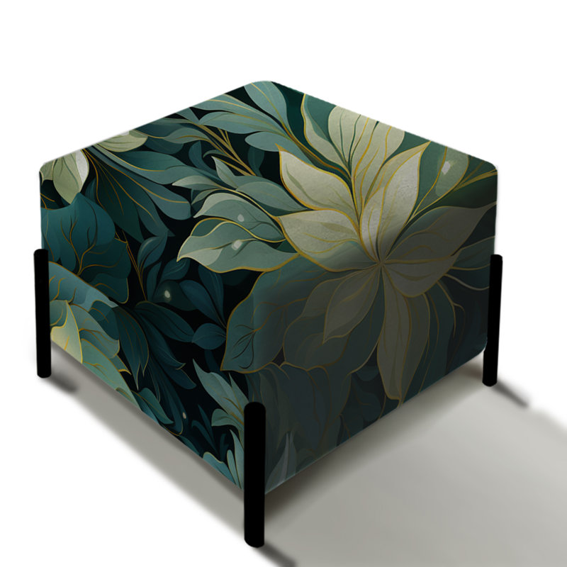 Ethereal Tropical Camouflage I - Repose-pieds carré abstrait