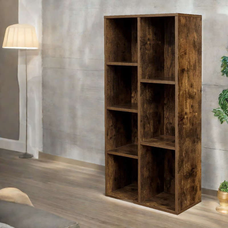 106 H x 50 W Bookcase Rustic Brown Living Room Hallway Furniture