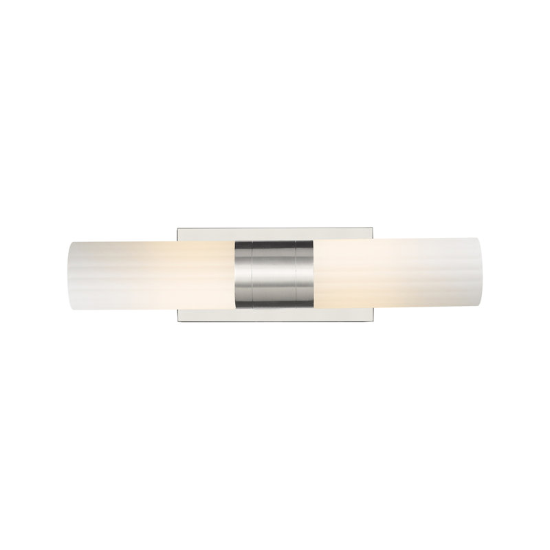 Éclairage pour meuble-lavabo mural 8 po Empire, Blanc, Nickel satiné