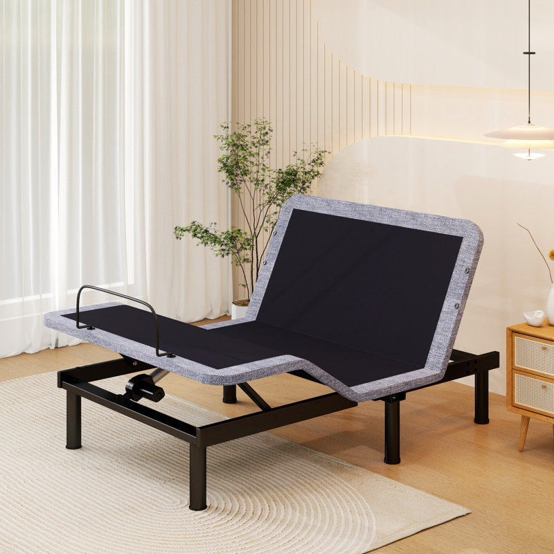 Adjustable Bed Base Massage With 12" Mattress Dual Head & Foot Headrest Lift Electric Bed Frame With Wireless Remote | 0 Gravity | Anti-Snore | Under Bed LED | USB Ports