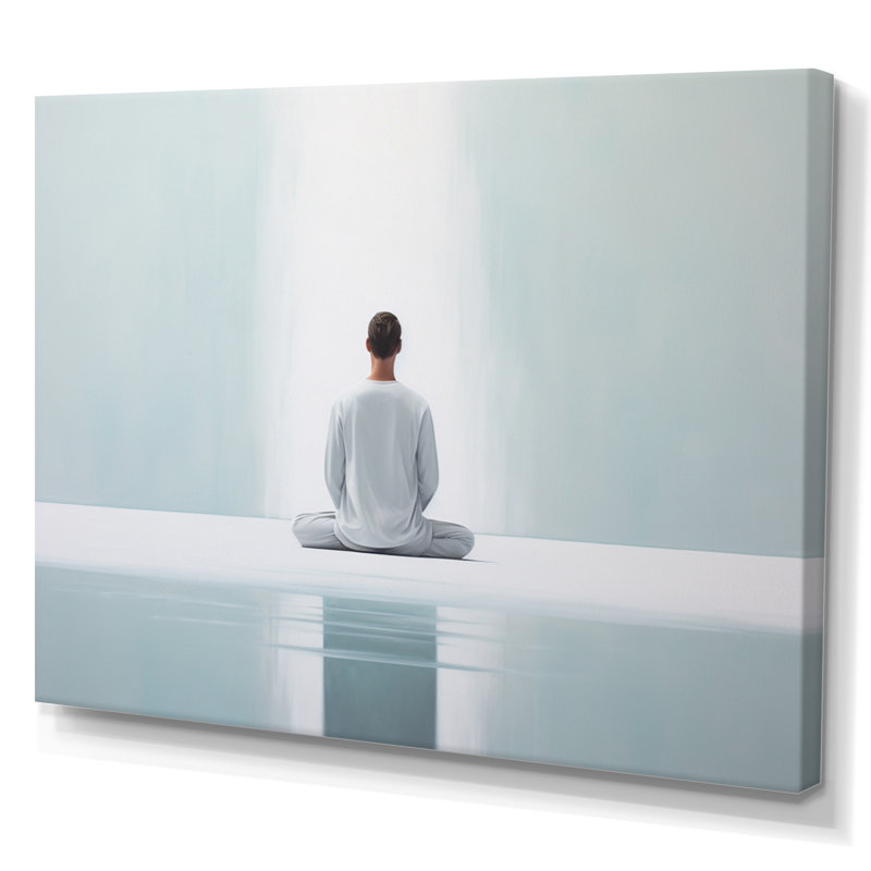 «White Meditation Harmony Of Mind» sur toile, H 12 po x l 20 po x P 1 po, Toile tendue