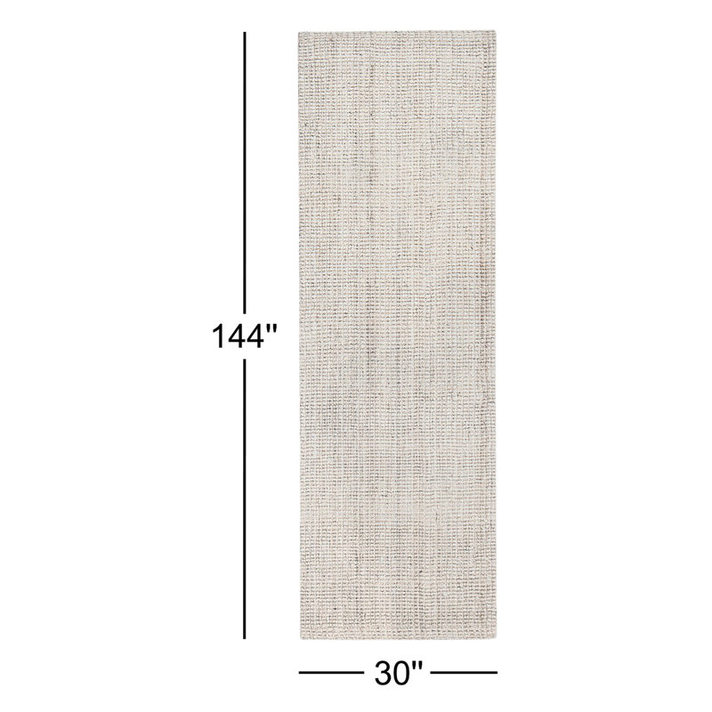 Tapis ivoire en jute / sisal tissé à plat à la main Asta, Tapis de couloir 2 pi 6 po x 12 pi