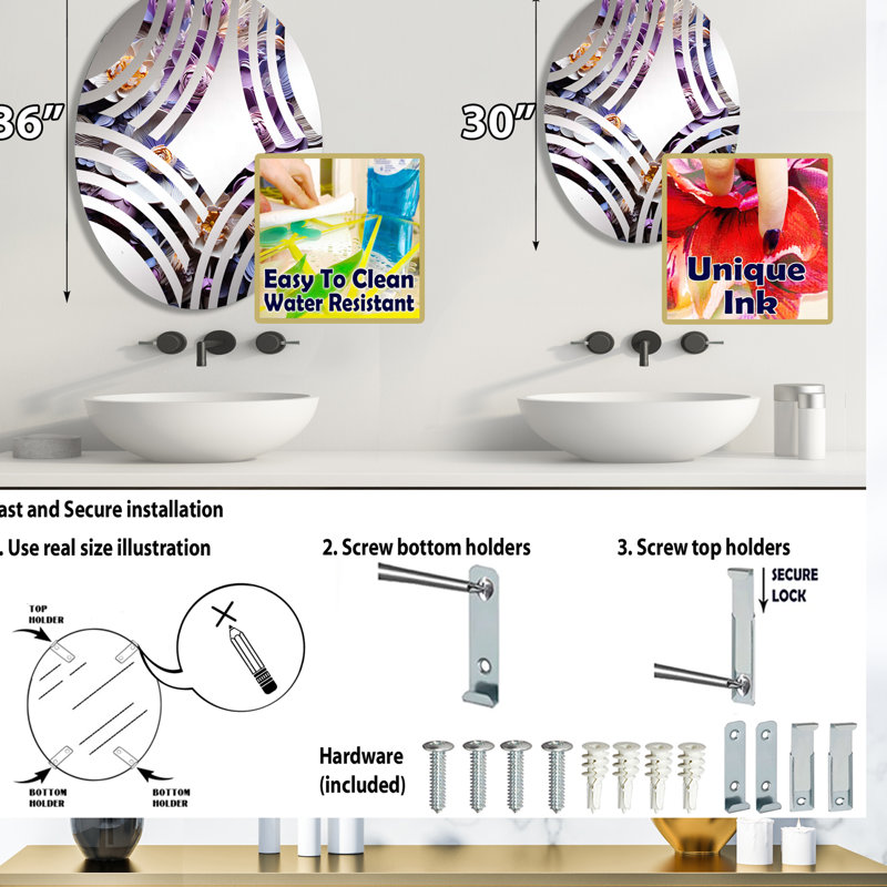 Miroir mural oval, 35,4 po x 23,6 po