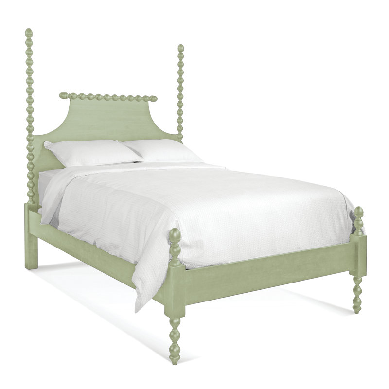 Mary Spindle Four Post Bed, Queen, Celery