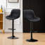 Swivel Upholstered Adjustable Height Counter Stool with Metal Frame