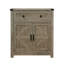 Buffets rustiques gris clair, rangement pour cuisine et porte de grange en bois et en bois aggloméré
