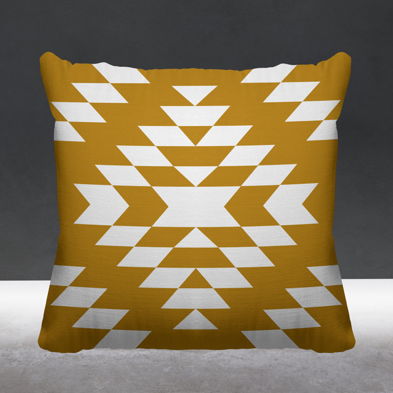 Coussin intérieur / extérieur Chantico Southwestern, 19 po x 19 po, Jaune, Carré