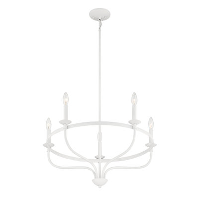 Lustre 5 lumières Ederra en blanc bisque