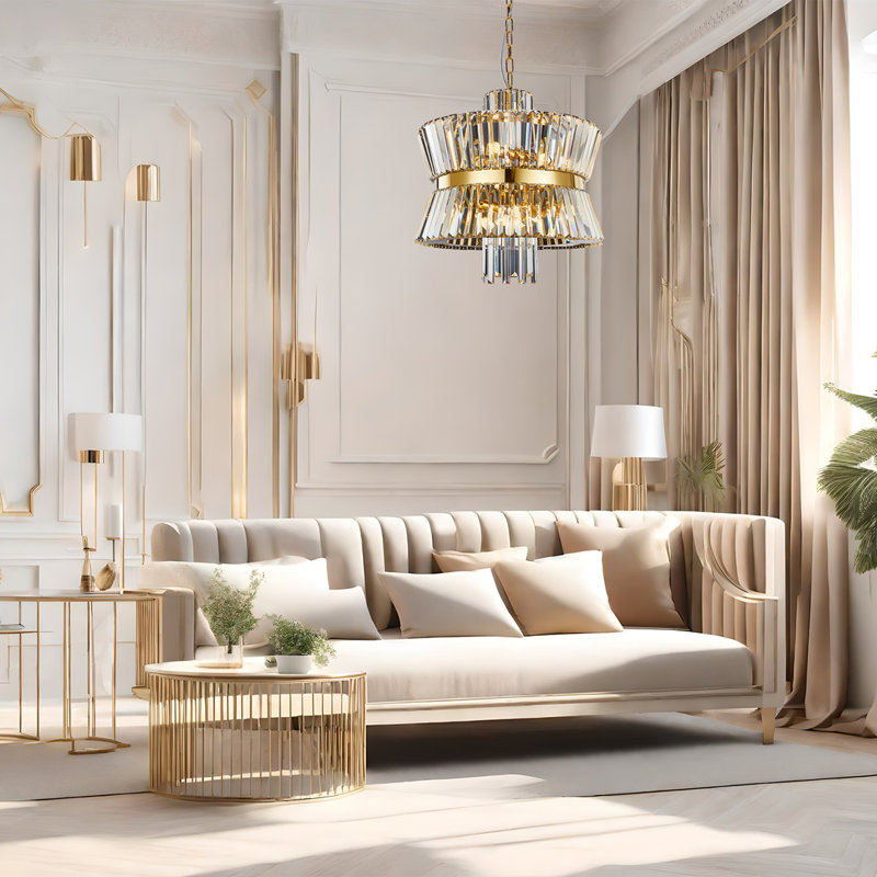 Aurelia 12 - Light Crystal Pendant, Gold, Gold