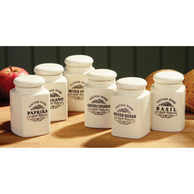 Ceramic / Porcelain Kitchen Canister Set Jar Canister - Set of 6