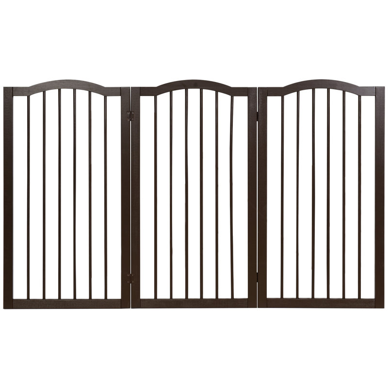 Coley Wood Free Standing Pet Gate With Door