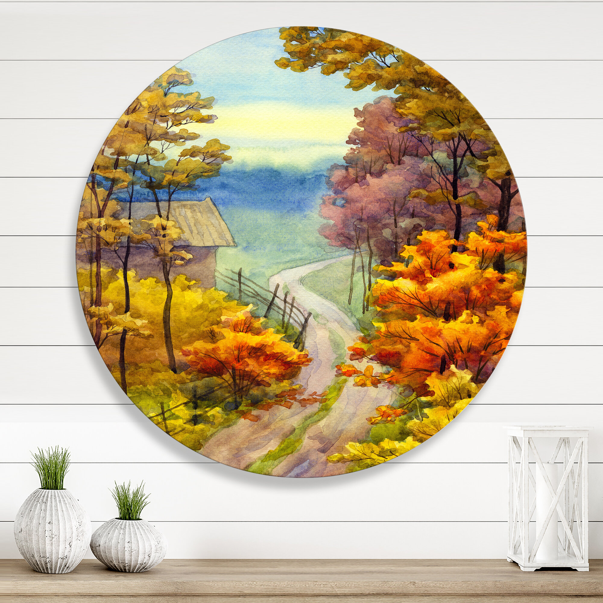 Millwood Pines 'Paint by Number Autumn Scene' Graphic Art Print, Gray