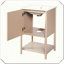 Meuble-lavabo autoportant de style français avec lavabo en céramique et porte à fermeture en douceur