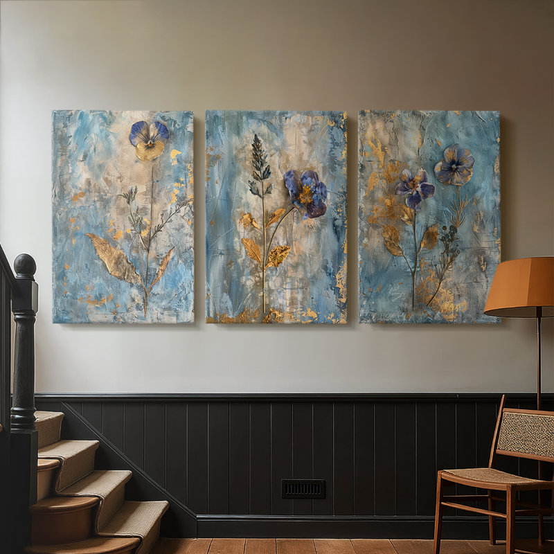 FLORAL Series XL  -Custom Wrapped Gallery Canvas - 3 Pieces