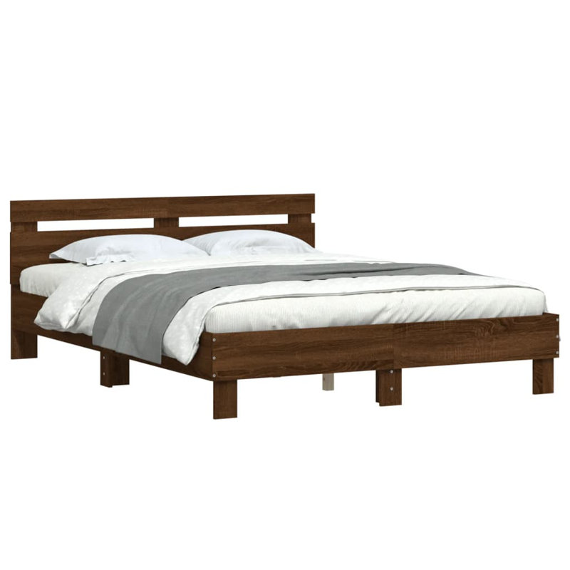 Ninabelle Bed, Brown Oak, King ( 150 x 200 cm)