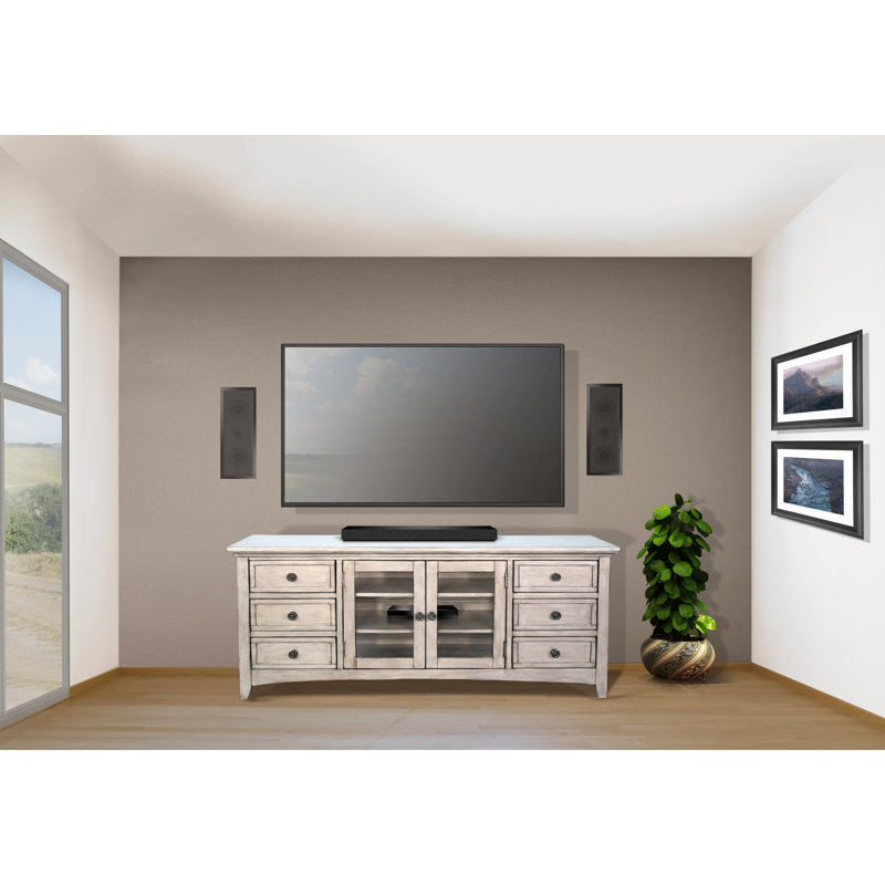 Ayami Solid Wood Storage Credenza, 62" W x 17" D, Urban Gray