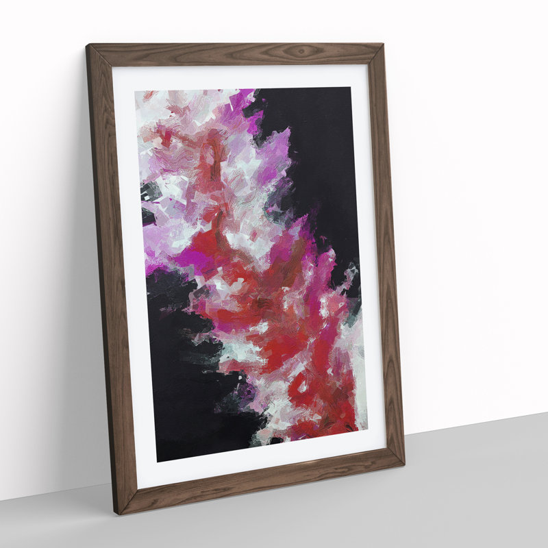 Admiring The Beauty Abstract - Single Picture Frame Painting, 64cm H x 46cm W x 2cm D, Walnut Framed