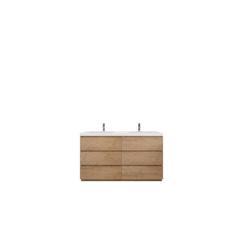 Ensemble de meuble-lavabo double 59 po Chelsei, Chêne anglais