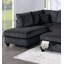 Ensemble de canapé modulaire 3 pièces de style moderne avec port USB, repose-pieds, accoudoir à droite, canapé et accoudoir à gauche, salon noir