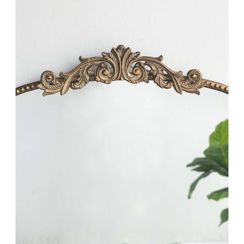 Miroir mural classique avec cadre d'inspiration baroque, H 66,2 po x l 36 po, Or antique