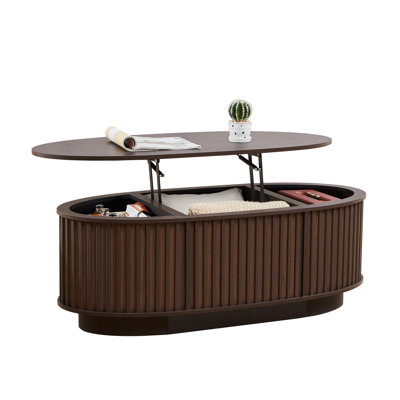 43.3'' W Oval Lift Top Coffee Table With Storage