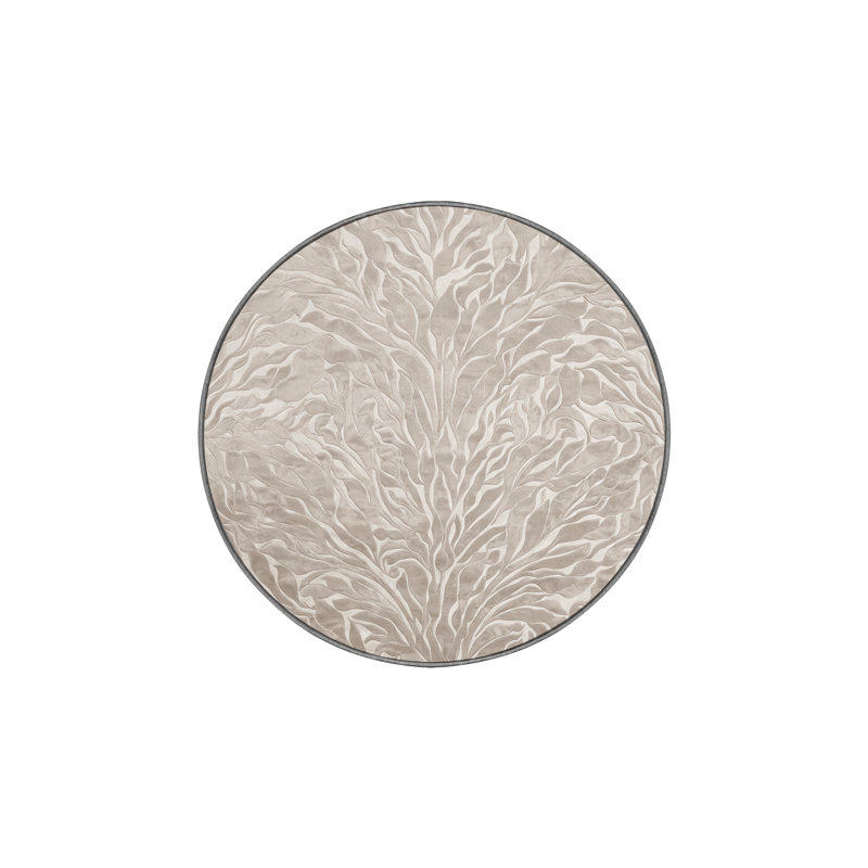Machine Washable Gray Area Rug, Round 3'