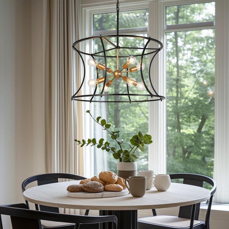 8-Light Dimmable Modern Sputnik Drum Chandelier