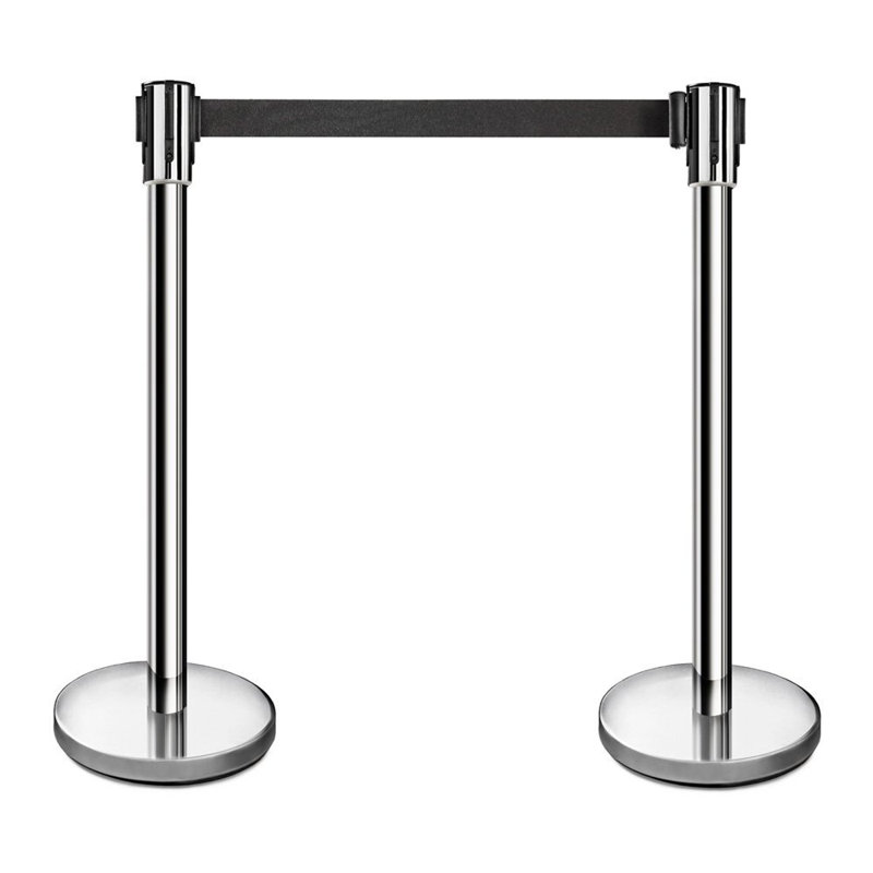 Stanchion de contrôle de foule, Acier inoxydable