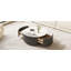 Table basse ronde moderne mobile avec roulettes, 2 tiroirs, plateau en pierre frittée à motif marbré, gris, 29,5 po-1146288782