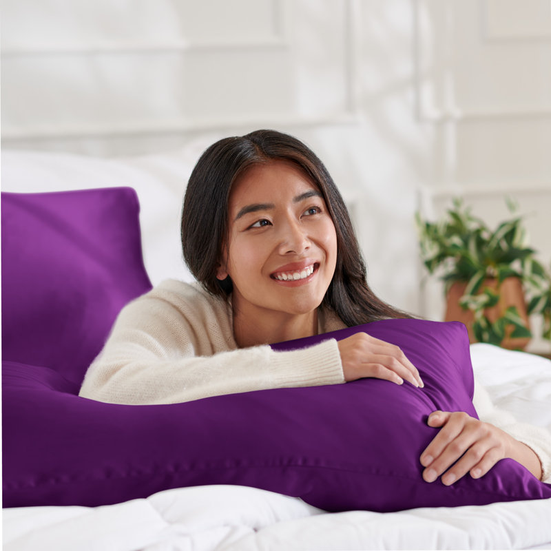 100% Mulberry Silk Pillowcase Zipper Closure, 1 Standard (Zipper Closure) Pillowcase, Plum
