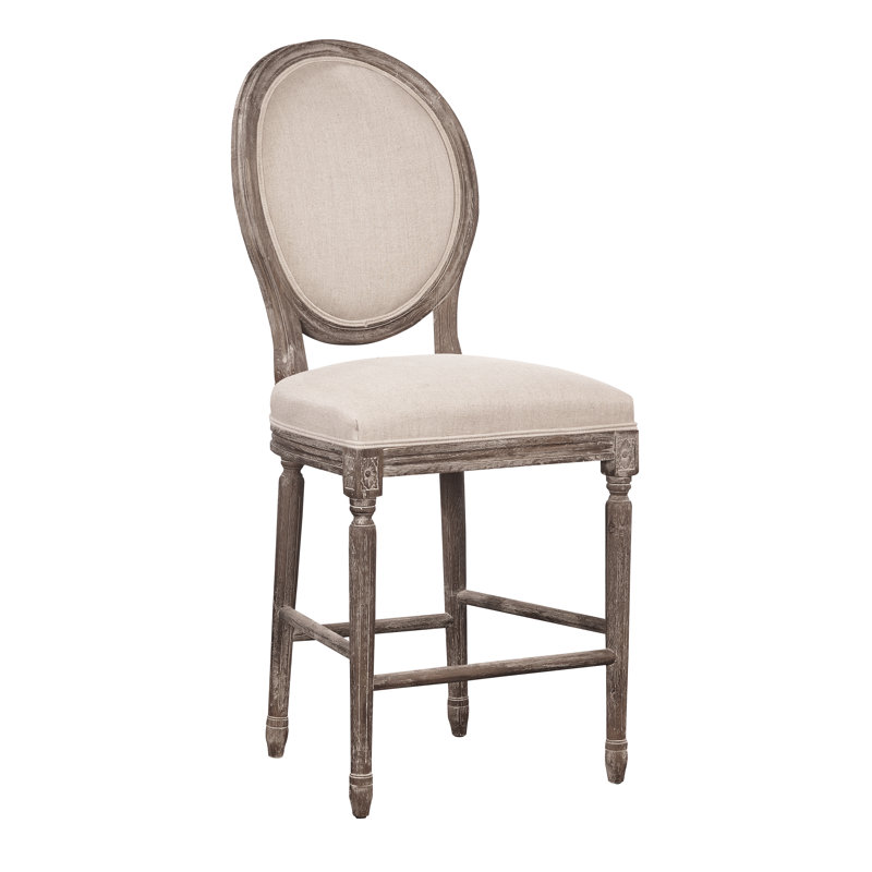 Upholstered Stool with Solid Wood Frame