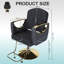 Fauteuil de coiffeur professionnel avec pivotant à 360 °, fauteuil de coiffeur robuste avec base dorée, noir et or-405730886